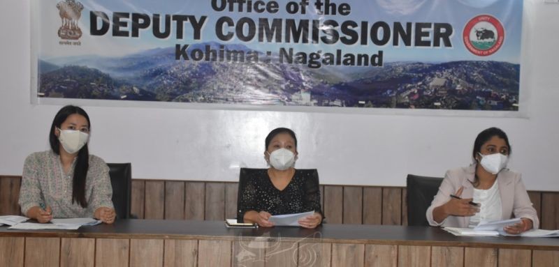 ADC Kohima, N Bhavani Sri chairing the Kohima District Level Committee for implementation of New India @75 activities at DC’s Conference Hall, Kohima on September 3. (DIPR Photo)